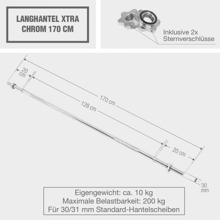 Gryf prosty do treningu Gorilla Sports  170cm