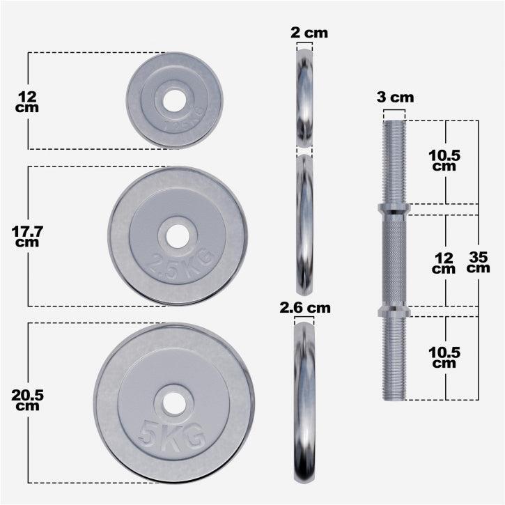 Kurzhantelset Chrom 30 kg 4/7