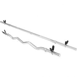 LOT BARRE LONGUE 170 CM + BARRE CURL 120 CM | DIAMETRE 30 MM | 4 ÉTOILES DE SERR