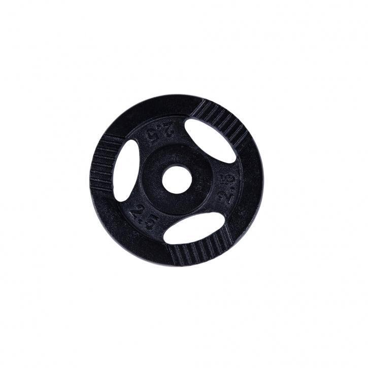 Piastra per bilanciere in ghisa GORILLA SPORTS nera 2,5 kg con maniglia 2/5