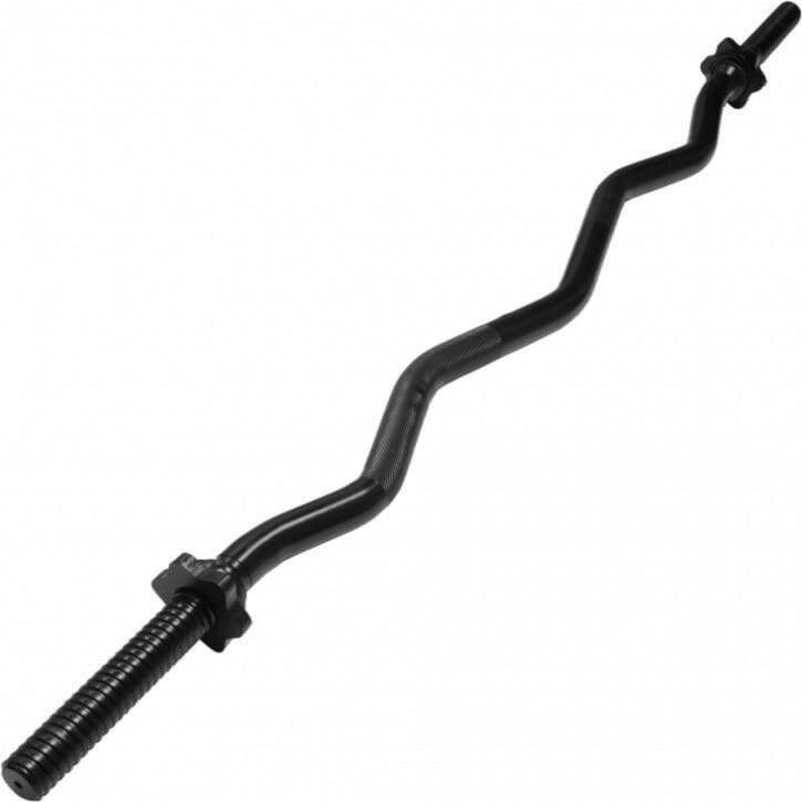 Barra per allenamento Gorilla Sports 170 cm + Curl 120 cm acciaio cromato 30 mm 6/7