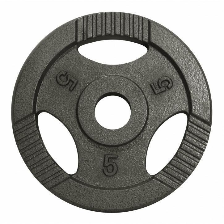 Gorilla Sports - Disque Olympique En Fonte Gris Avec Poignées 51mm | Au Choix De 1,25kg À 20kg - Poids De Musculation - Gris - 5 Kg - Decathlon