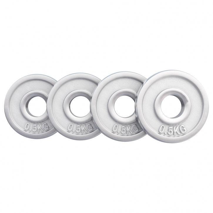 DISQUE DE MUSCULATION CHROMÉ | DIAM 31 MM | LOT 4 X 0,5 KG