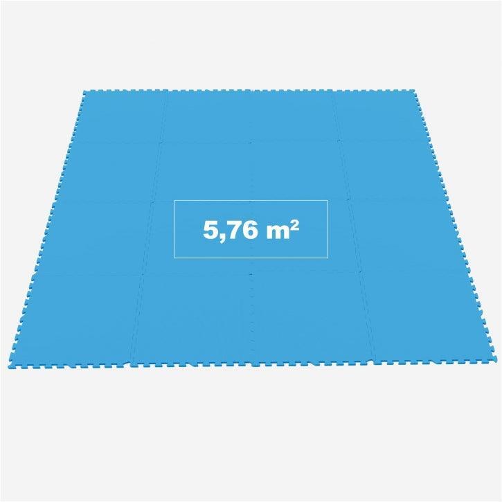 Vloermatten - Beschermingsmatten - 16 stuks -  Totaal 5,76 m2 - Blauw - 6/7