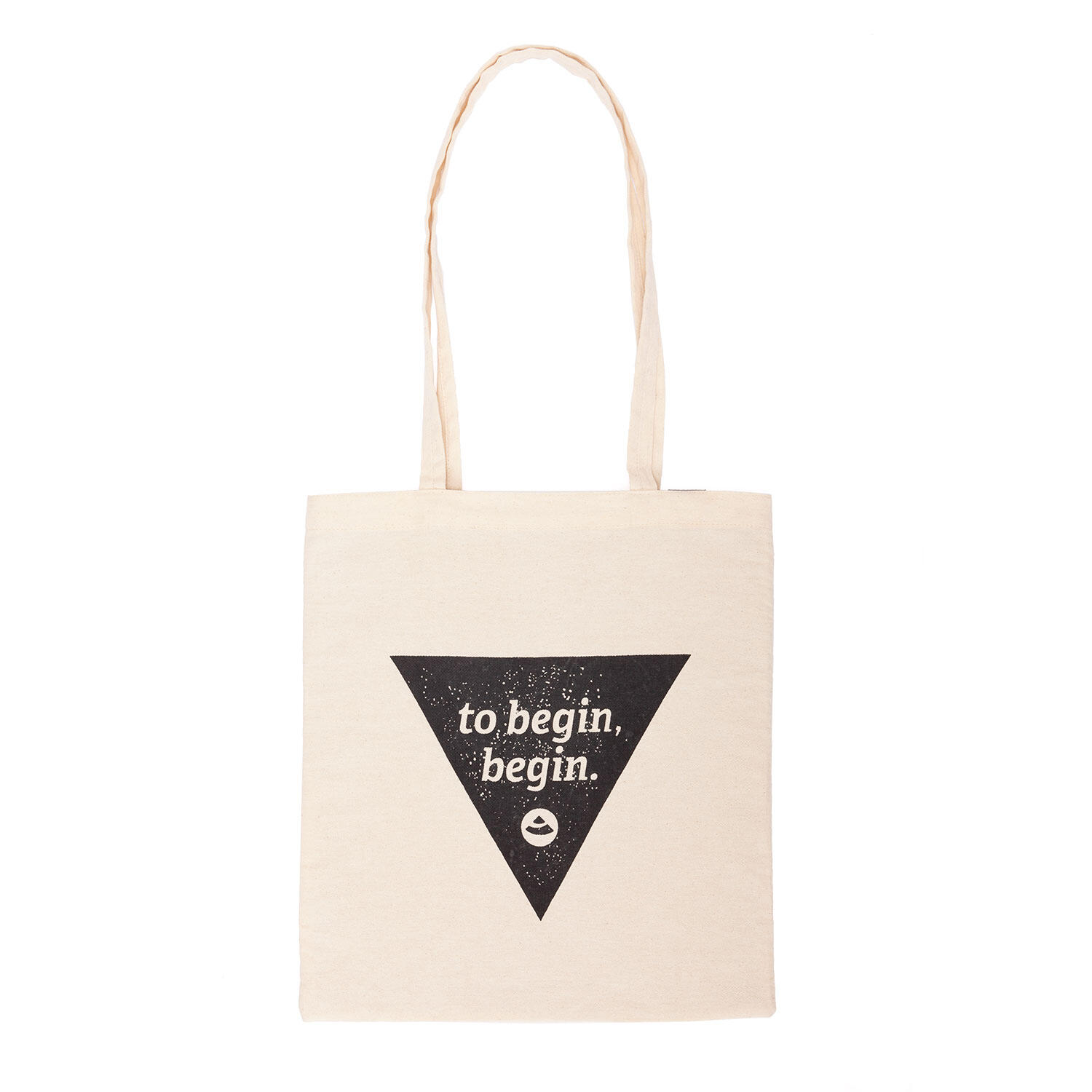Baumwoll-Tragetasche, natur, Design-Print "To begin, begin" 2/2