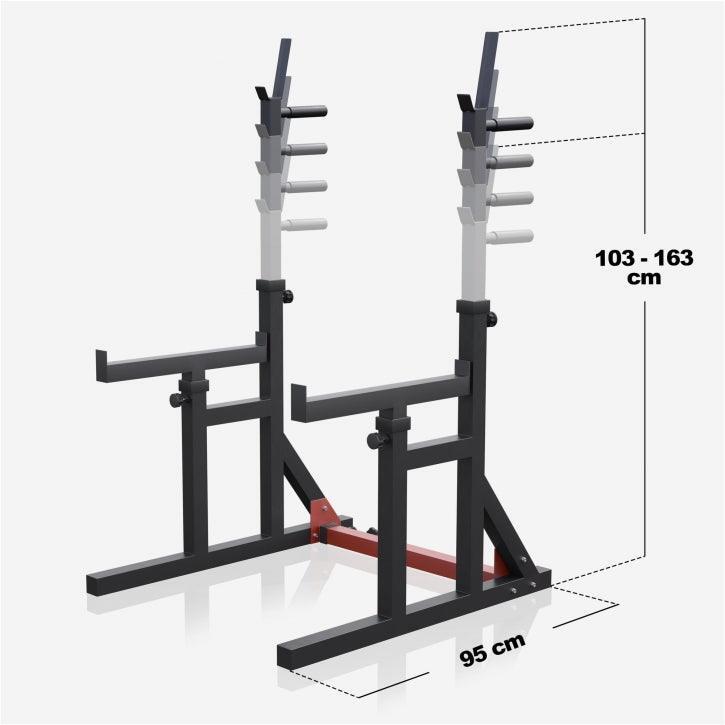 Rack à squat Gorilla Sports réglable acier, largeur 72,5–115 cm 4/15
