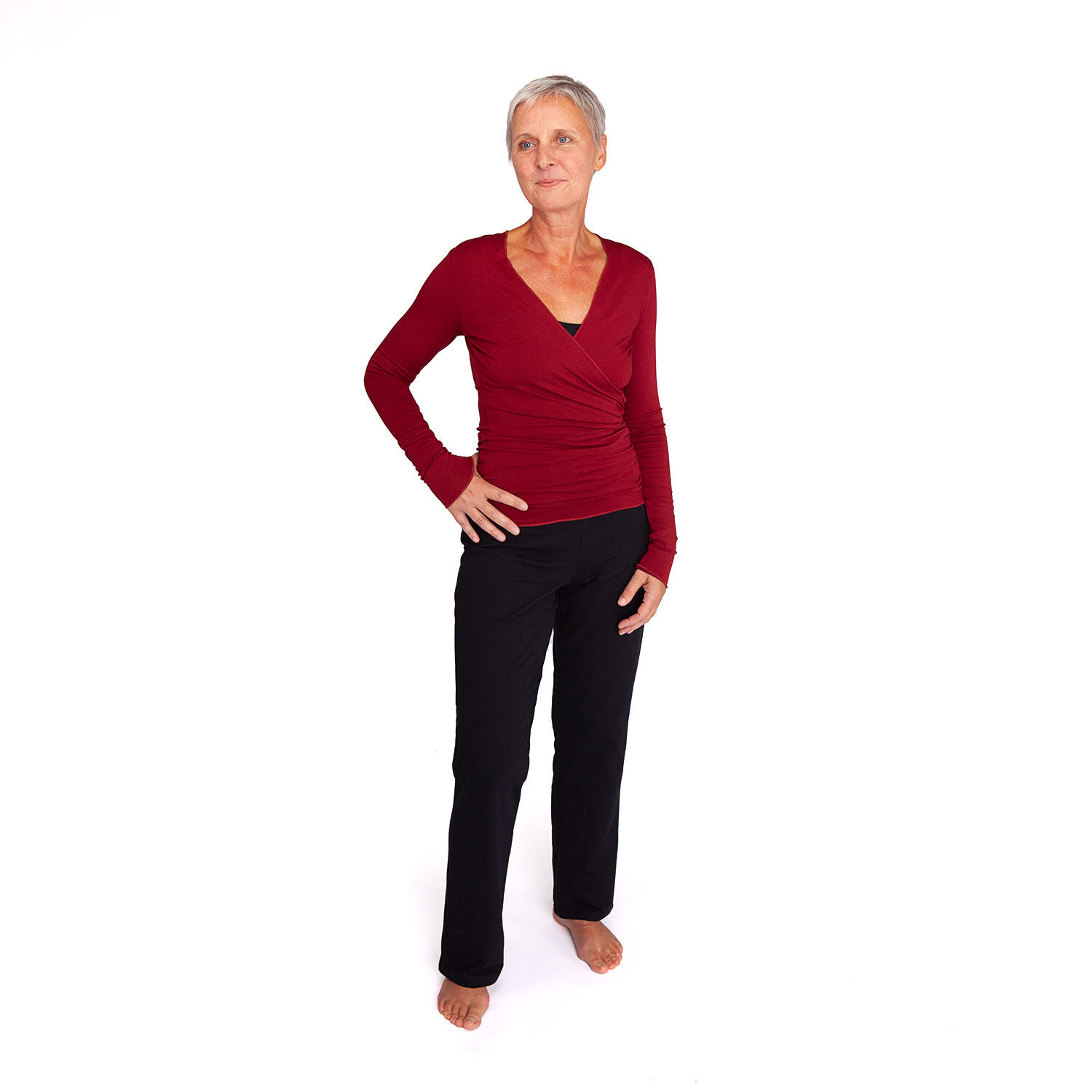 Yoga Wickeljacke, Modal, Bordeaux 5/6