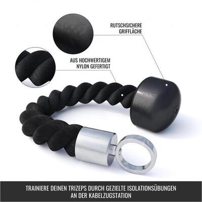 Triceps touw - fitness handgreep - krachtstation accessoire