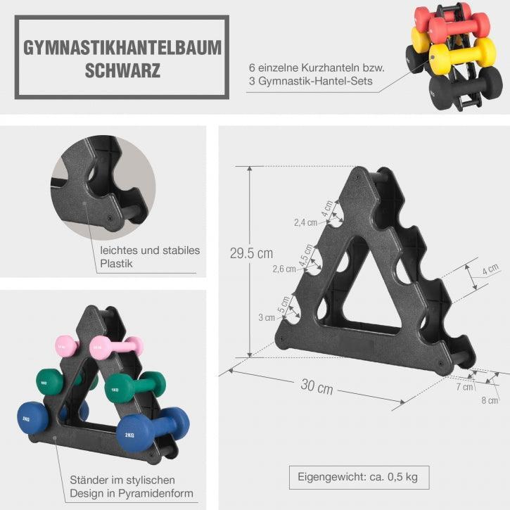 SUPPORT NOIR POUR 6 HALTÈRES VINYLES | FITNESS ET MUSCULATION 5/6