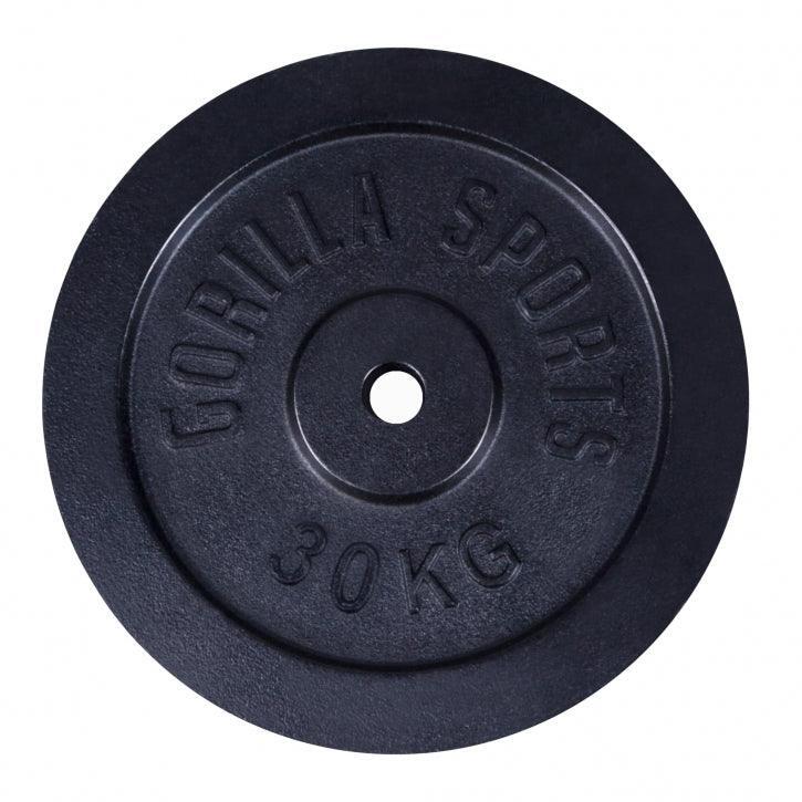 Gorilla Sports - Disque De Musculation Fonte Noir | Diam 31mm | Au Choix De 1,25kg À 30kg - Poids De Musculation - Noir - Decathlon