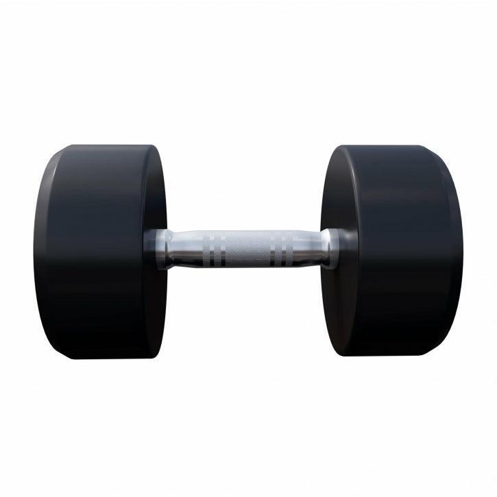 Manubrio rotondo 17,5 kg ghisa Nero-Rosso con gomma Gorilla Sports 7/7