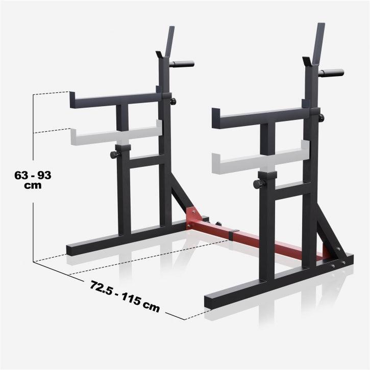 Rack à squat Gorilla Sports réglable acier, largeur 72,5–115 cm 5/15