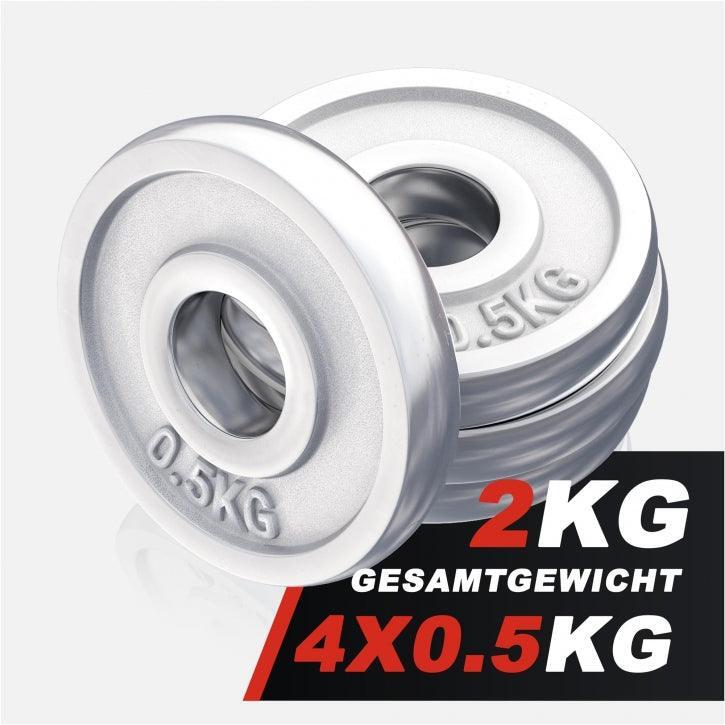 DISQUE DE MUSCULATION CHROMÉ | DIAM 31 MM | LOT 4 X 0,5 KG