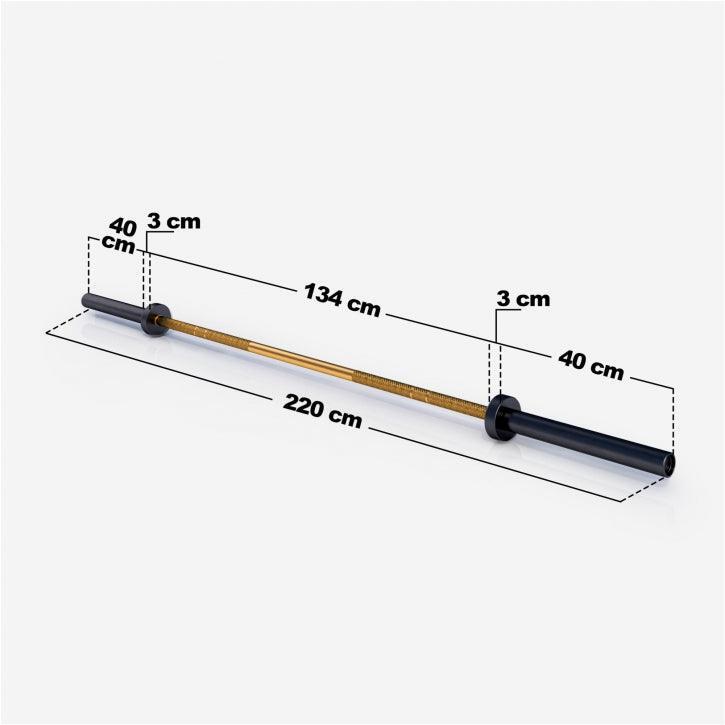 BARRE OLYMPIQUE PREMIUM 220CM | 20KG DIAM 50MM | MAX 680KG | COLORIS AU CHOIX 5/7