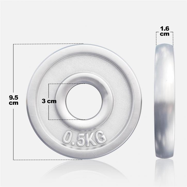 DISQUE DE MUSCULATION CHROMÉ | DIAM 31 MM | LOT 4 X 0,5 KG