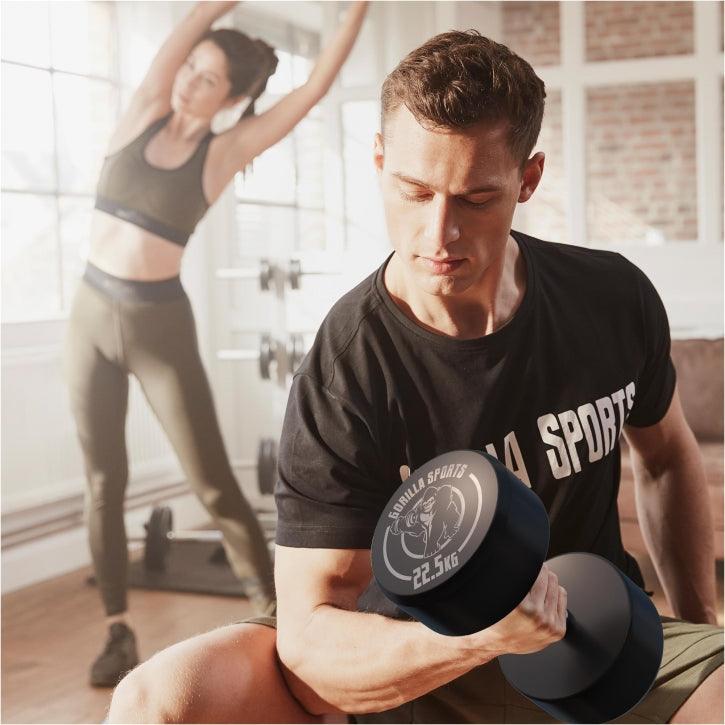 HALTÈRE MONOBLOC ROND | MUSCULATION | 2 X 2,5 KG 4/4