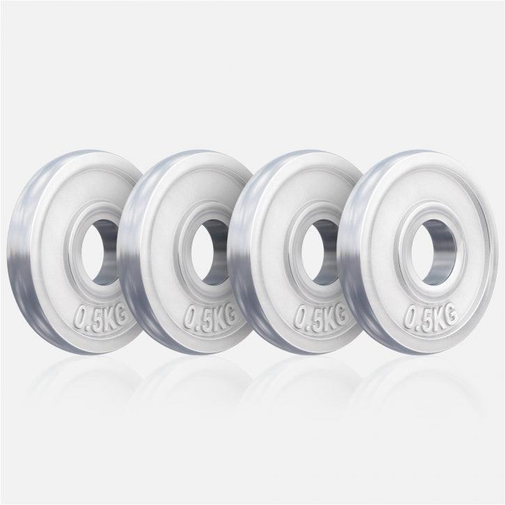 DISQUE DE MUSCULATION CHROMÉ | DIAM 31 MM | LOT 4 X 0,5 KG 3/7