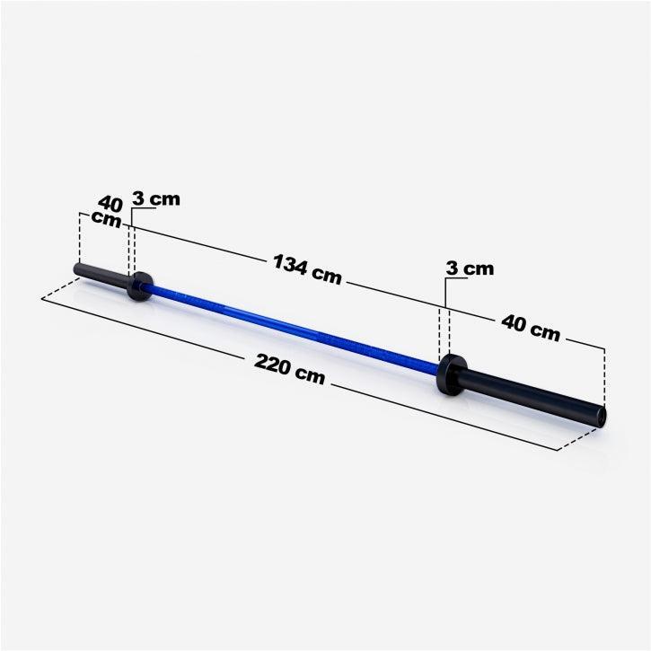 BARRE OLYMPIQUE PREMIUM 220CM | 20KG DIAM 50MM | MAX 680KG | COLORIS AU CHOIX 7/7