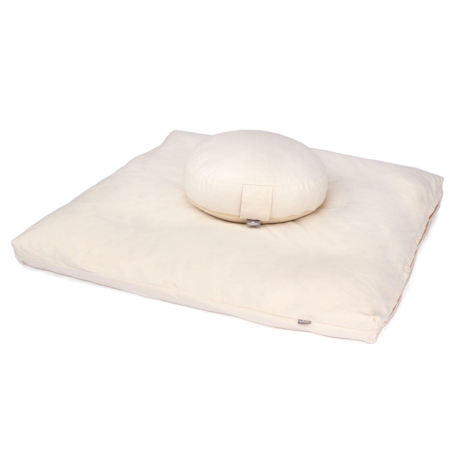 Medi-Set ECO: Medi-Kissen RONDO FLACH Dinkel & Meditationsmatte ZABUTON Natur 2/5