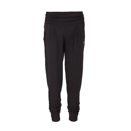 Loose Pants, bequeme Yogahose, Modal, Schwarz
