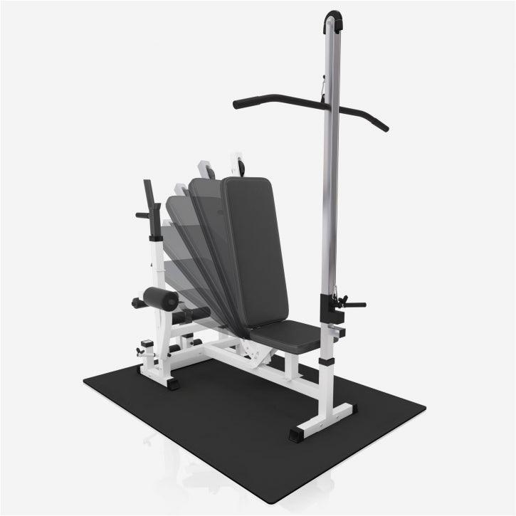 Fitnessbank Wit Met Gewichten 100 kg - Lat Pulley - Puzzelmat - Complete Set 7/7