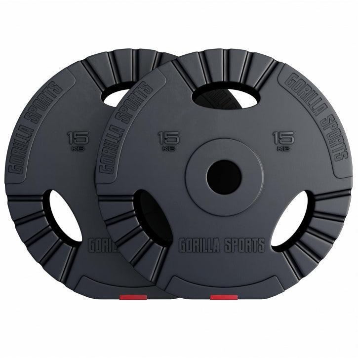 Set discuri Olimpice cu Grip 30 kg - 2 x 5 kg + 2 x 10 kg Ø 50/51mm