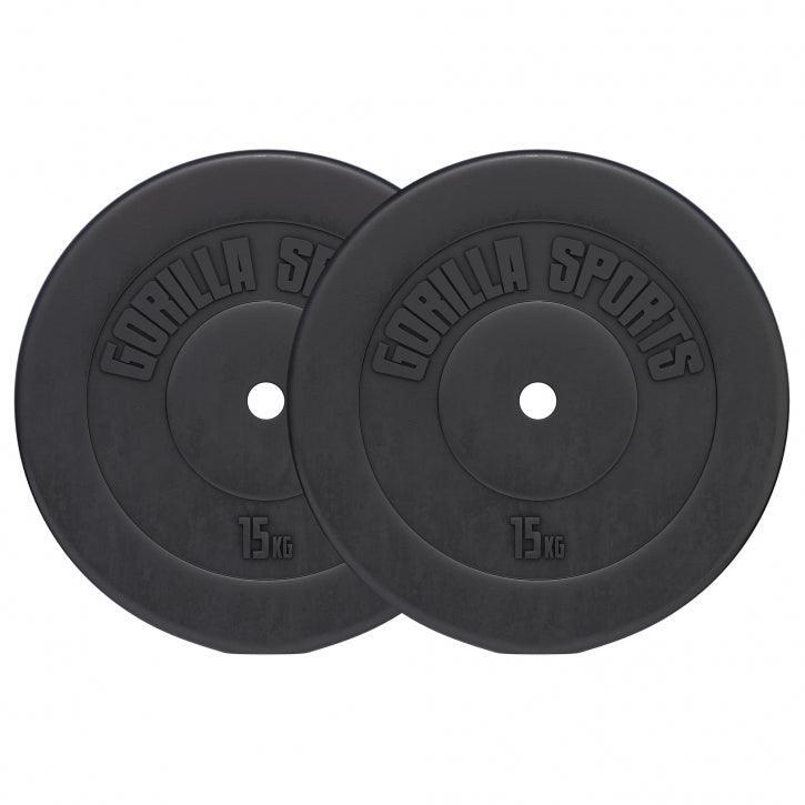 Discuri din plastic umplute cu ciment, 1.25 - 15kg, 30/31mm, Gorilla Sports