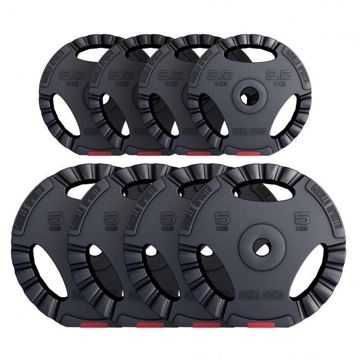 Hantelscheibenset mit Kunststoff Gripper 2x15 kg 1/7