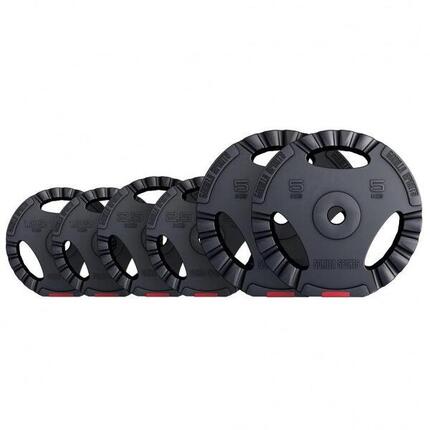 Lot de 6 disques de poids en plastique avec poignées - Poids total de 17,5 KG