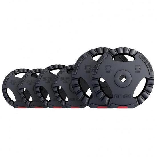 Lot de 6 disques de poids en plastique avec poignées - Poids total de 17,5 KG