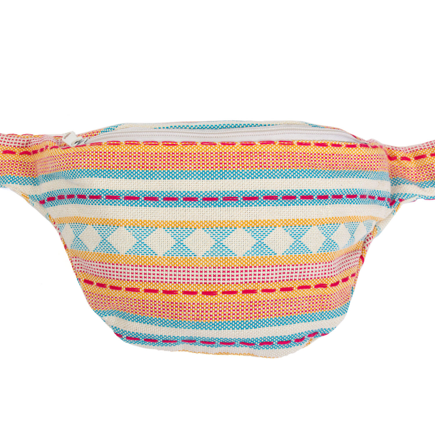 Bauchtasche Jacquard-Webstoff, apricot-hellblau gemustert, Hip Bag 2/6
