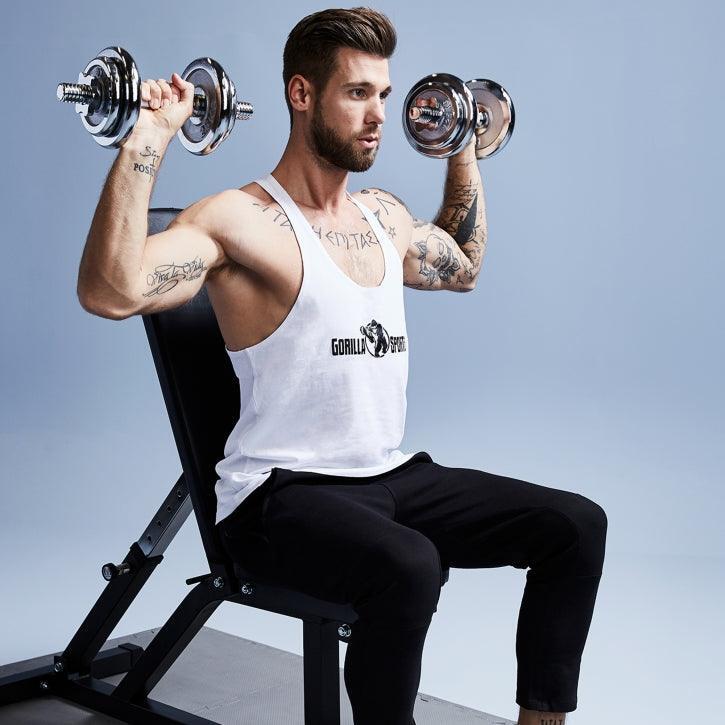 2 BARRES COURTES 35 CM | DIAMETRE 30MM | MUSCULATION | 4 STOP DISQUES A RESSORT 7/7