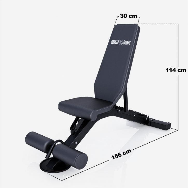 Banco de pesas ajustable Gorilla Sports en negro 4/7