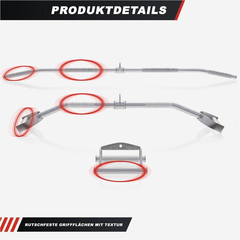 Set bare de helcometru cu maner V, Gorilla Sports