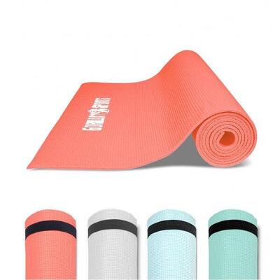 Yogamat - fitnessmat - pvc - 180 x 60 x 0.5 koraal rood