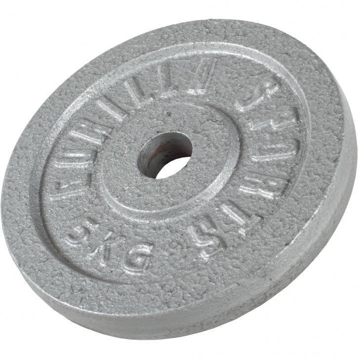 Gorilla Sports - Disque De Musculation Fonte Gris | Diam 31mm | Au Choix De 1,25kg À 30kg - Poids De Musculation - Gris - 5 Kg - Decathlon