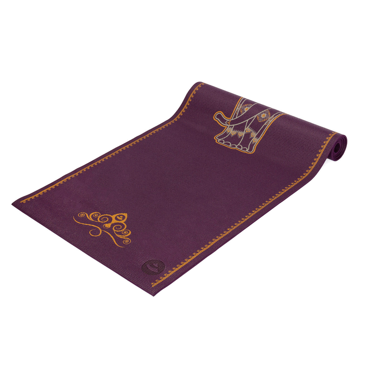 Tappetino da yoga Bodhi Leela Elephant 4,5 mm - Viola con elefante 4/7