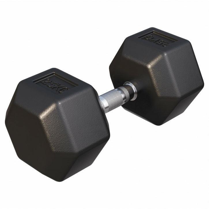 GORILLA SPORTS Šestihranná pogumovaná činka, 25 kg