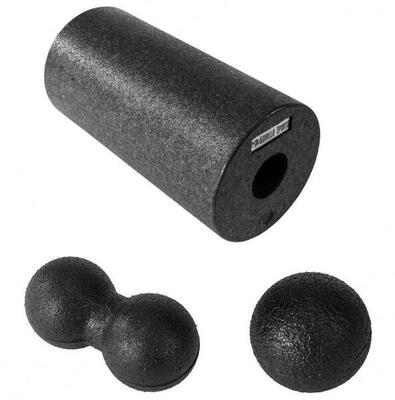 Fascia set van 3 - triggerpoint bal - massage roller - zwart