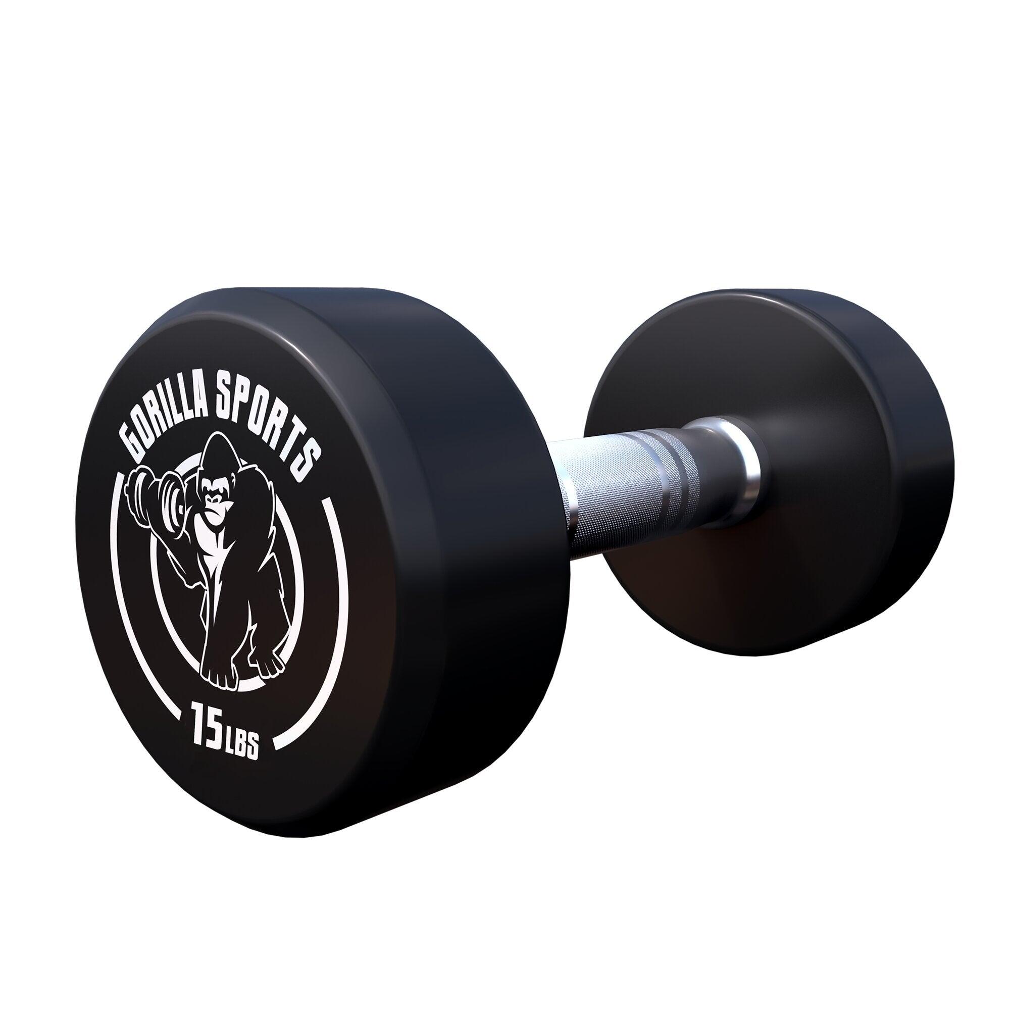 Gorilla Sports - Haltère Monobloc Rond | Musculation | Au Choix De 2,5kg À 40 Kg - Haltère - Noir|rouge - 22,5 Kg - Decathlon
