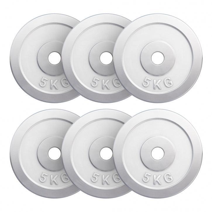 6 x 5KG DISQUES DE POIDS CHROMÉS | DIAMETRE 31 MM | MUSCULATION 2/7
