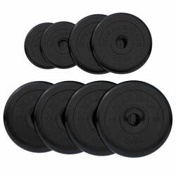 8 POIDS EN CAOUTCHOUC | MUSCULATION | DIAMETRE 31 MM | 4x5, 2x2,5 et 2x1,25 KG