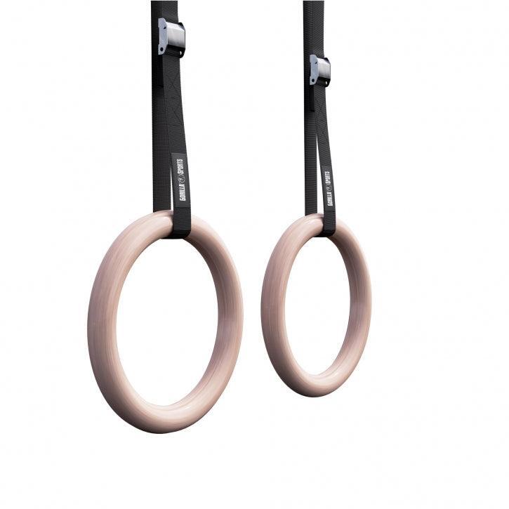 GORILLA SPORTS Anelli da ginnastica Gorilla Sports neri 2x ABS con cinghie regolabili