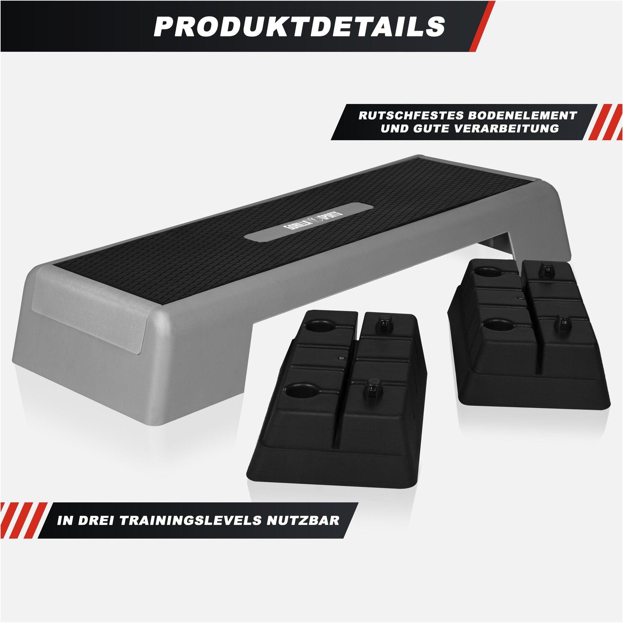 Stepper Gorilla Sports réglable antidérapant 3 niveaux 6/9