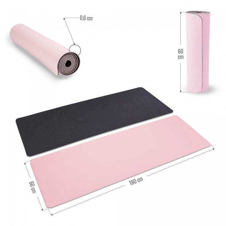 Saltea pentru Yoga Roz/Negru 180 x 60 x 0.8cm