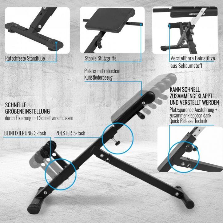 Gorilla Sports Buiktrainer -  Rugtrainer - Inklapbaar - Verstelbaar - Zwart - 5/7