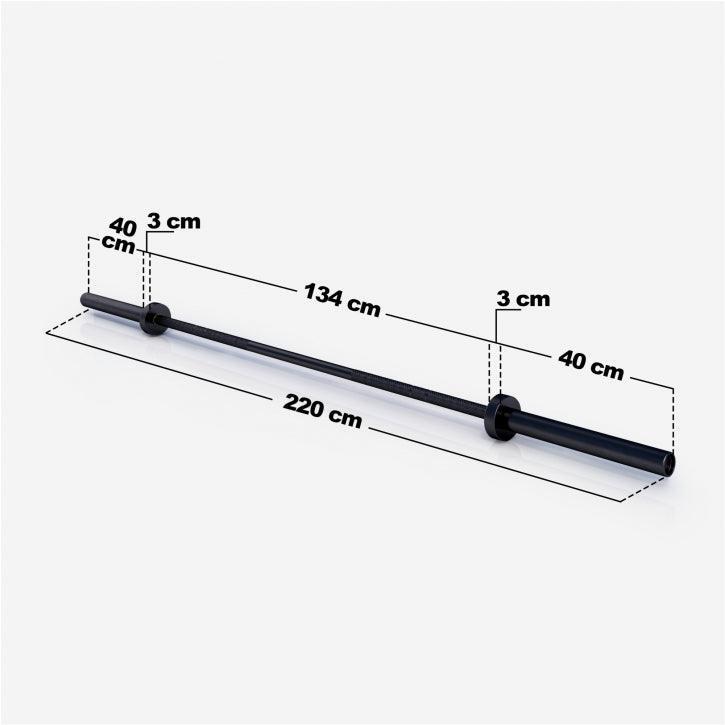 Gryf olimpijski do treningu siłowego Gorilla Sports 220 cm