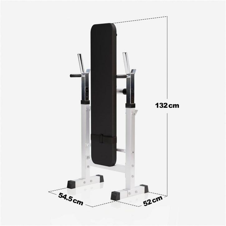 Banc de musculation avec set d'haltères longs 6/7