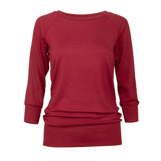 Casual ¾ Yoga Longsleeve, Modal, Bordeaux