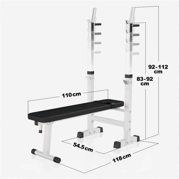 Banc de musculation avec set d'haltères longs 5/7